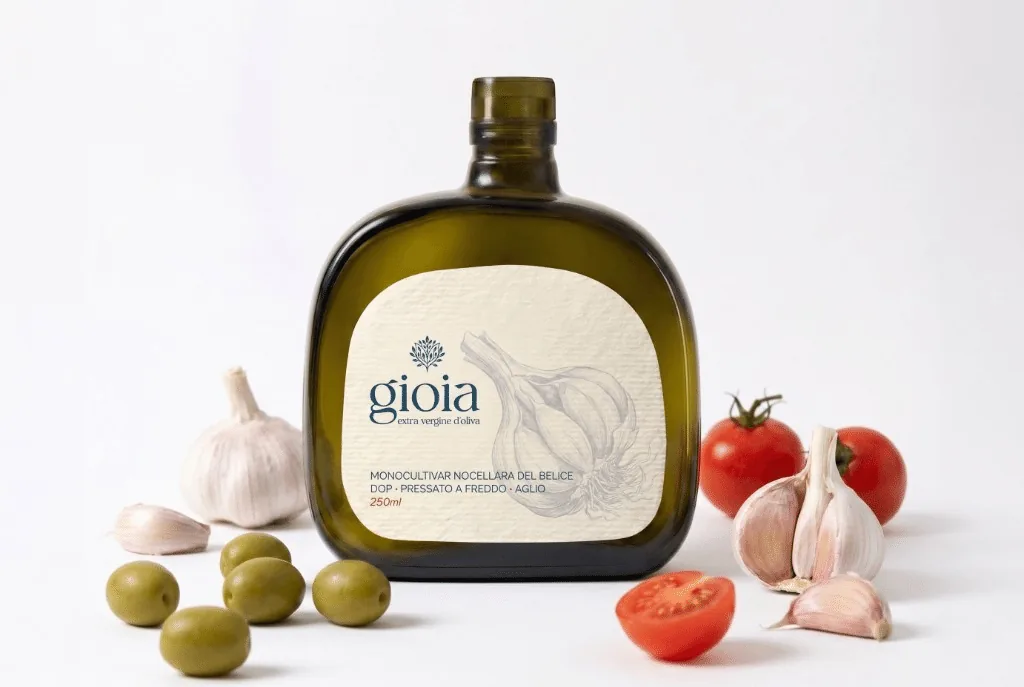 Nocellara del Belice with Garlic — Gioia Olive, Campobello di Mazara